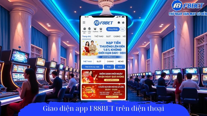 Giao diện app F88Bet trên điện thoại