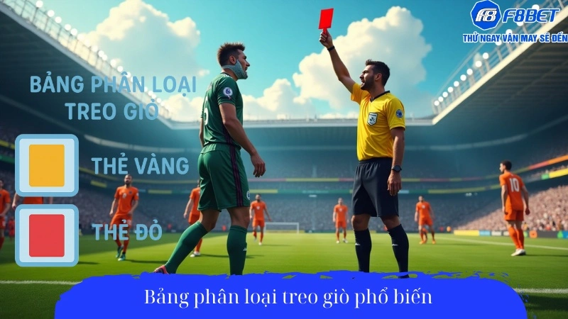 Bảng phân loại treo giò trong bóng đá phổ biến