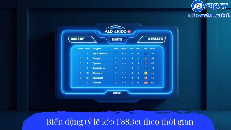 Biến động tỷ lệ kèo F88Bet theo thời gian