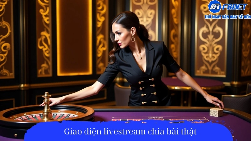 Giao diện livestream chia bài thật