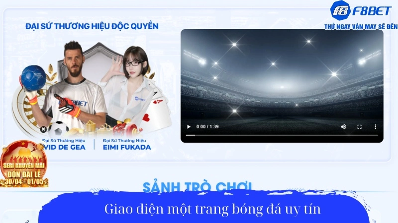 Giao diện một trang bóng đá uy tín