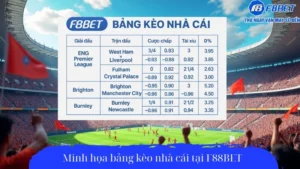 Minh họa bảng kèo nhà cái tại F88Bet