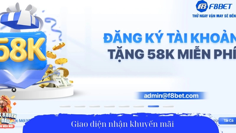 Giao diện nhận khuyến mãi